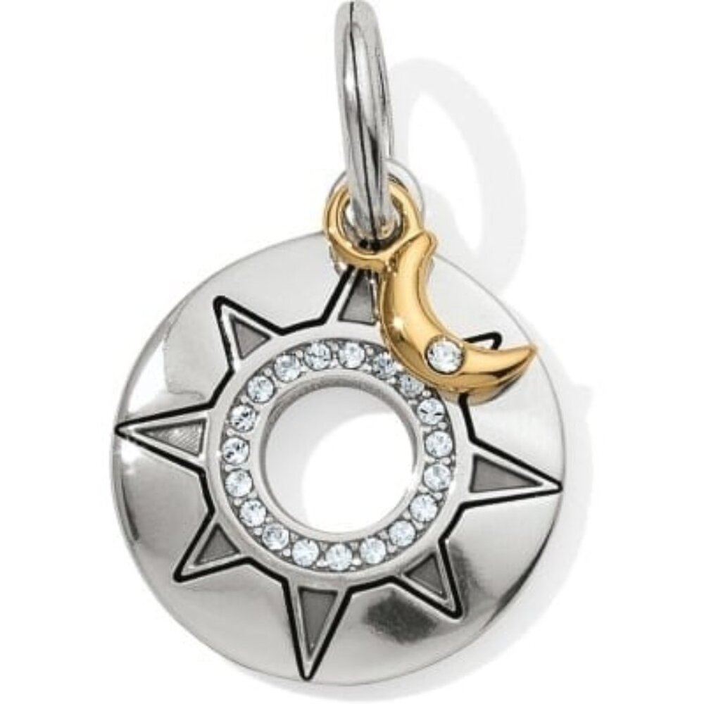 Brighton Shadowshine Here Comes the Sun  Moon round charm  NWOT